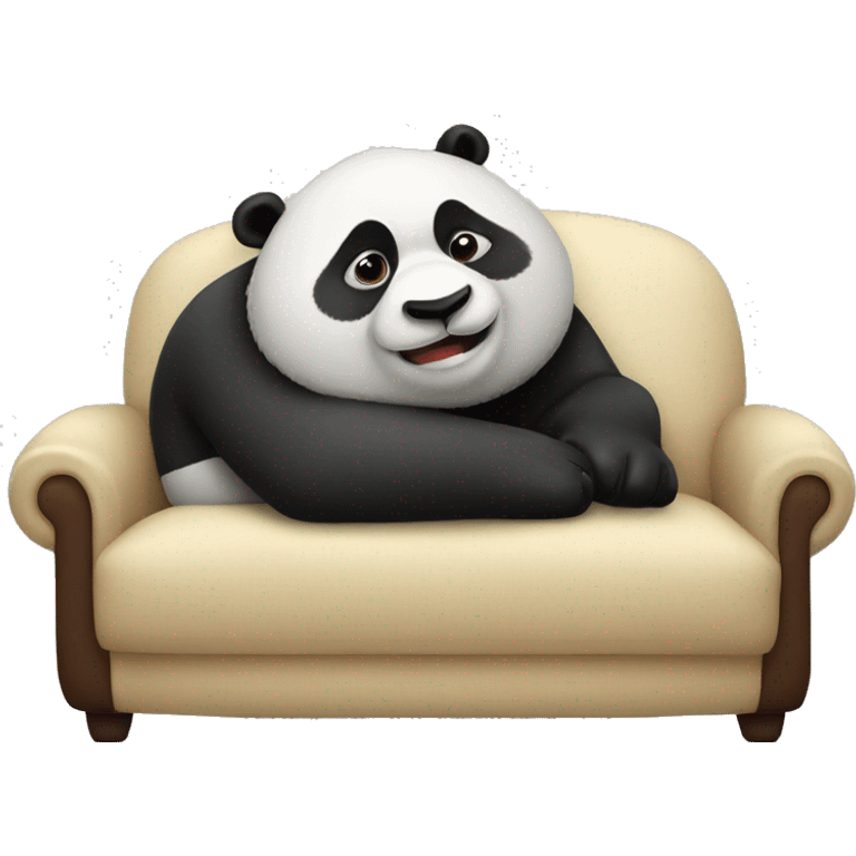 Lazy Panda lying on sofa emoji