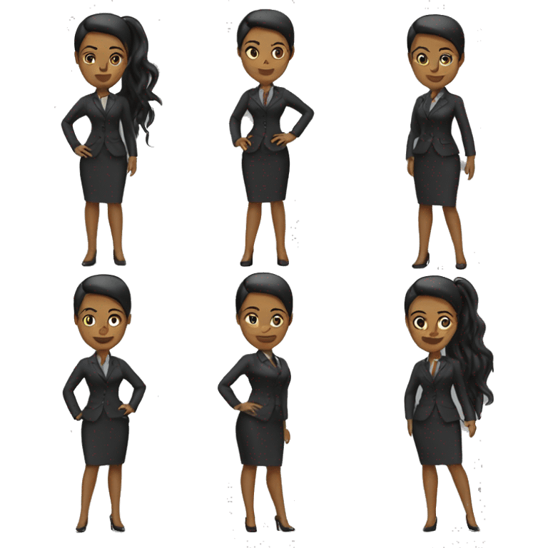 executive Black woman with ponytail black hair full body  emoji