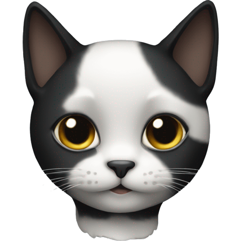 Black cat with white patch emoji