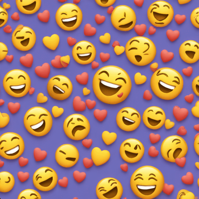 Original laughing emoji with love hearts emoji