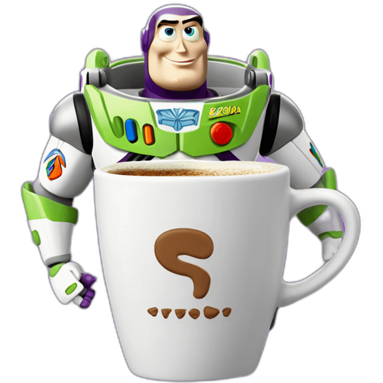 Toy story buzz lightyear drinking Turkish coffee emoji