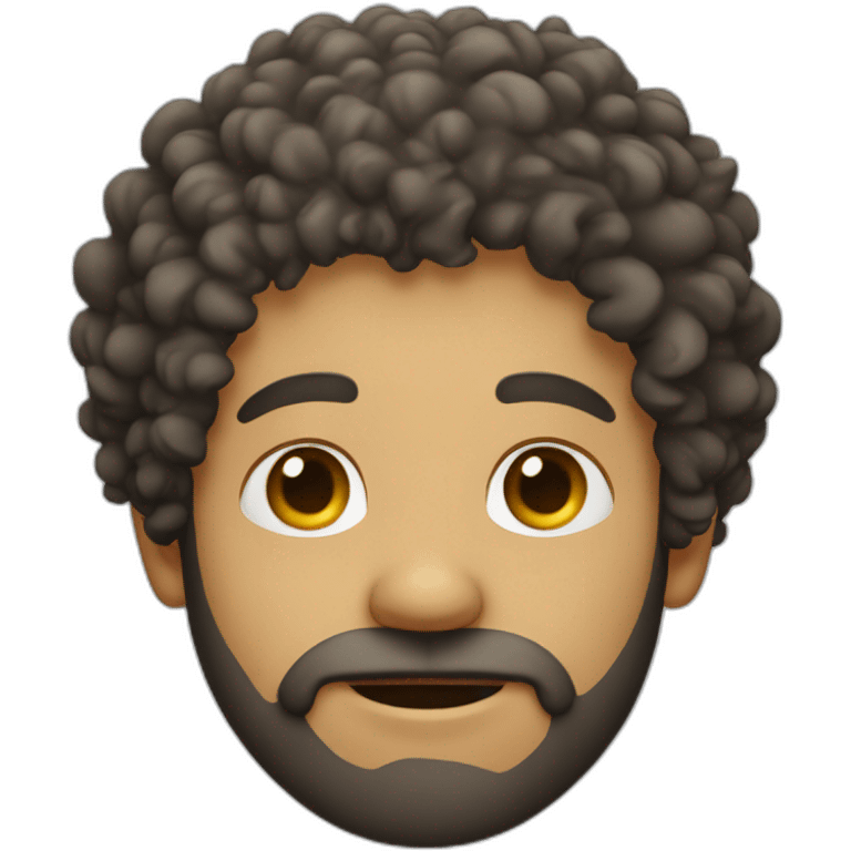 curly haired man with beard saluting emoji