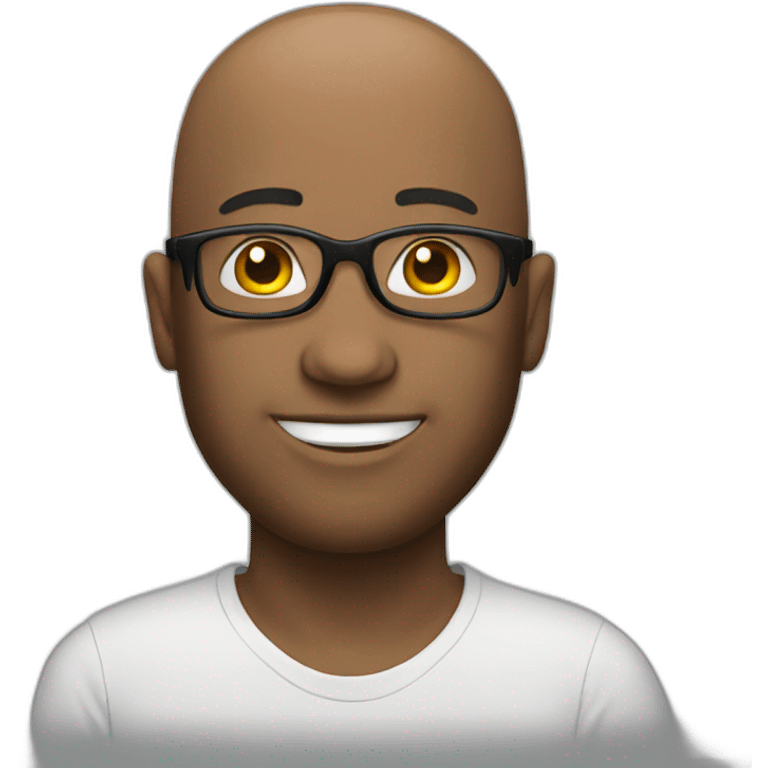 VIP bald guy with glasses emoji