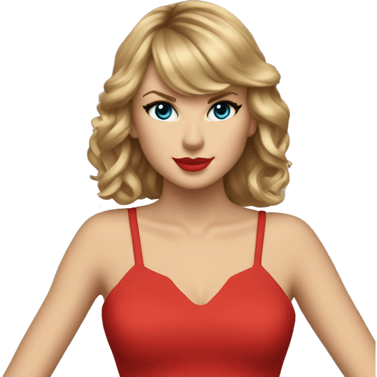 Taylor Swift wear a red dress emoji