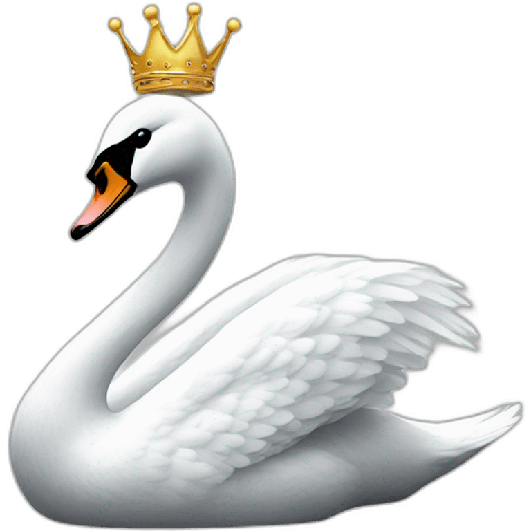 Swan with a crown emoji