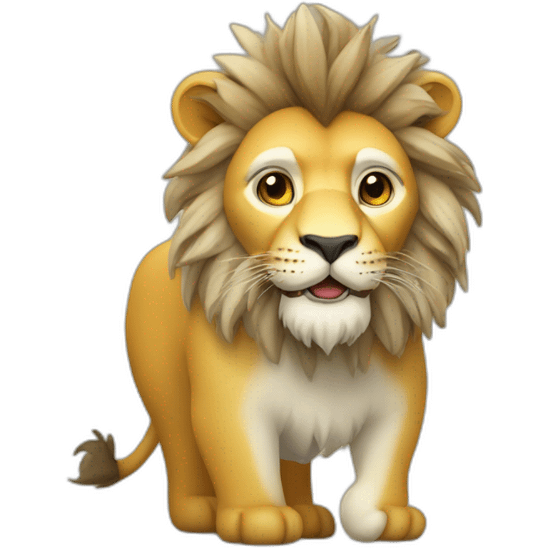 câlin pingouin à une lionne emoji