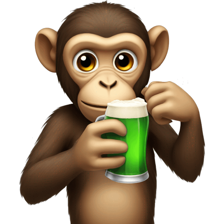 monkey drinking beer emoji