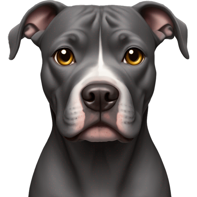 all dark grey pitbull with hazel eyes emoji