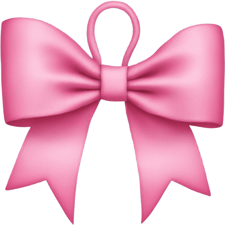 Pink Christmas hair bow skinny with long ends emoji