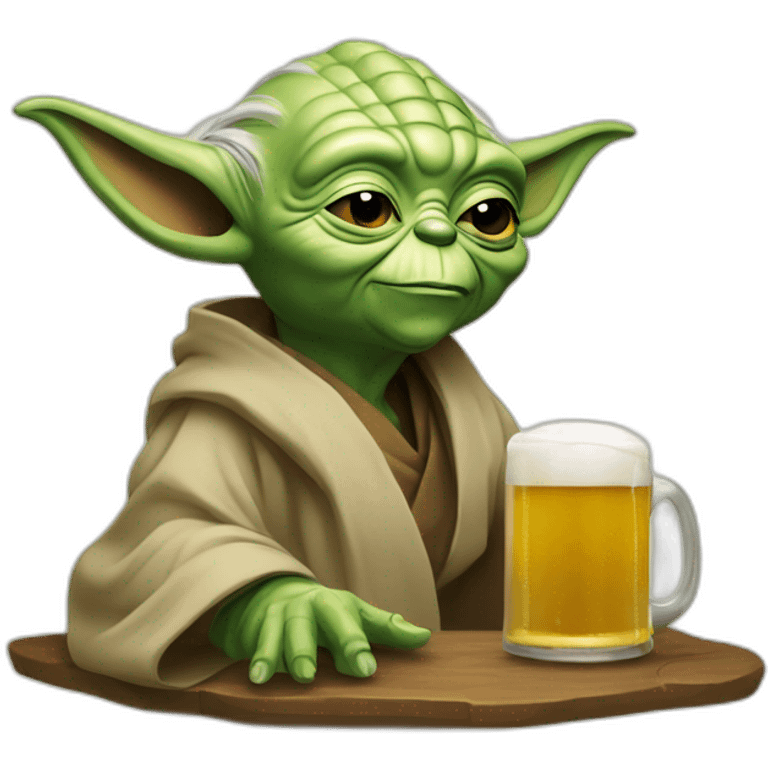 Yoda qui boit une bière emoji