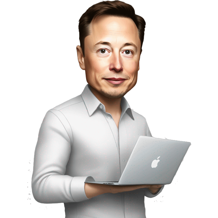 Elon Musk with Macbook emoji