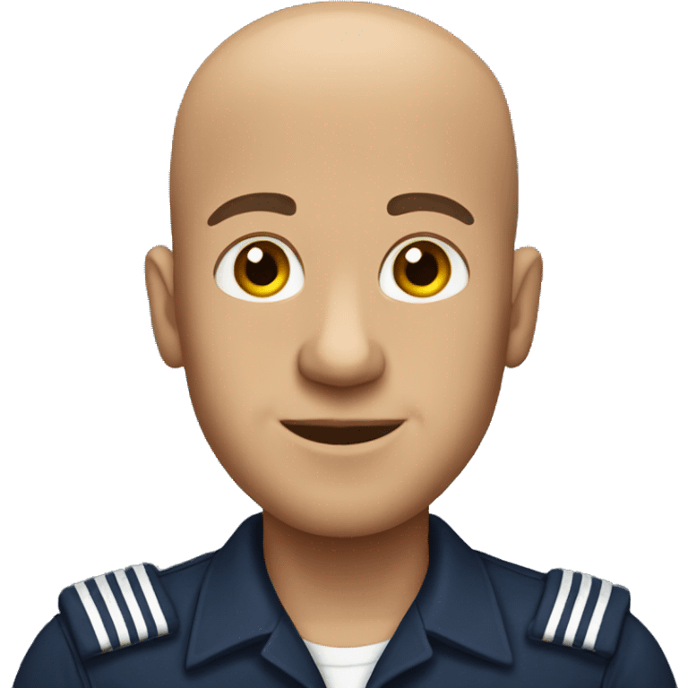 Bald man with us navy shirt emoji