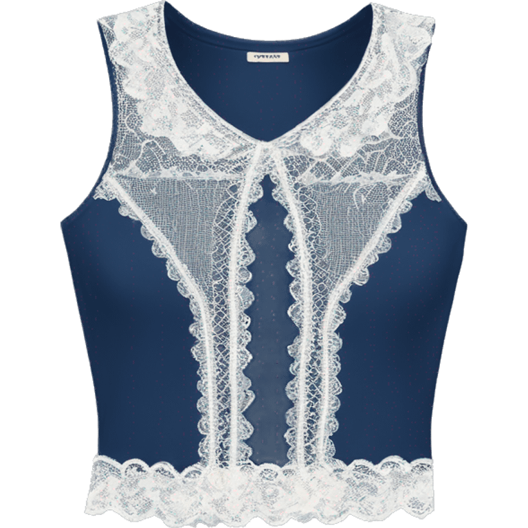  Navy blue top with lace emoji