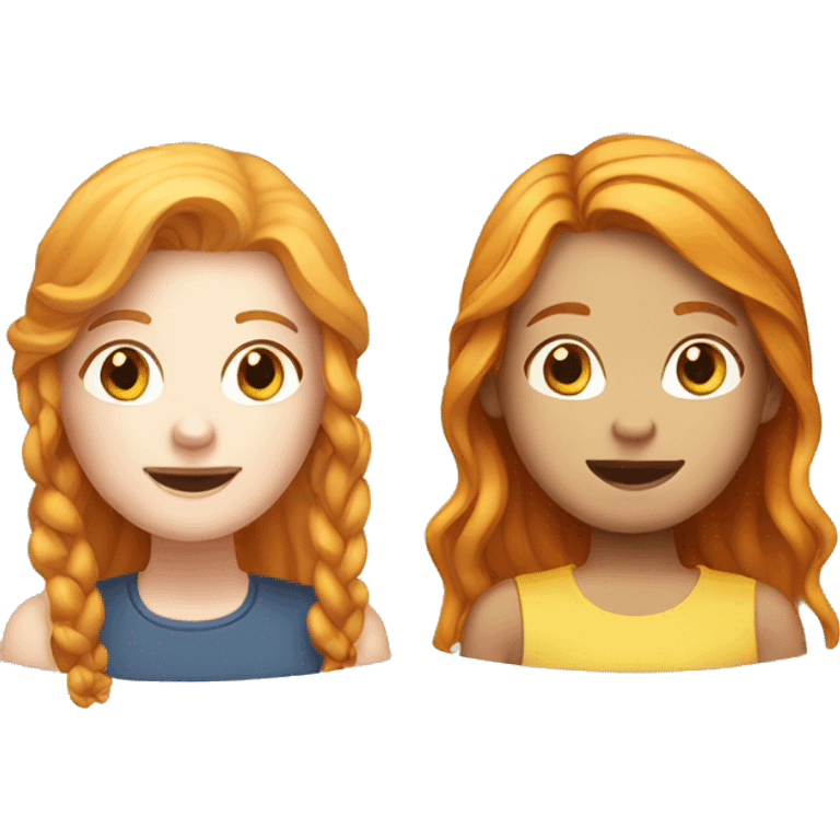 Ginger girl and blonde girl couple  emoji