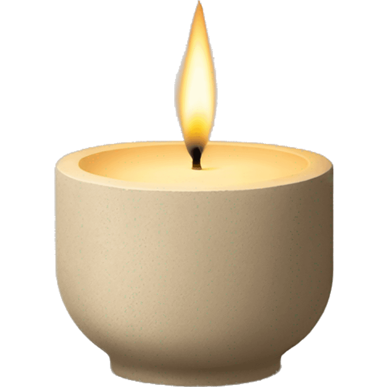 candle in beige concrete ridged vessel emoji