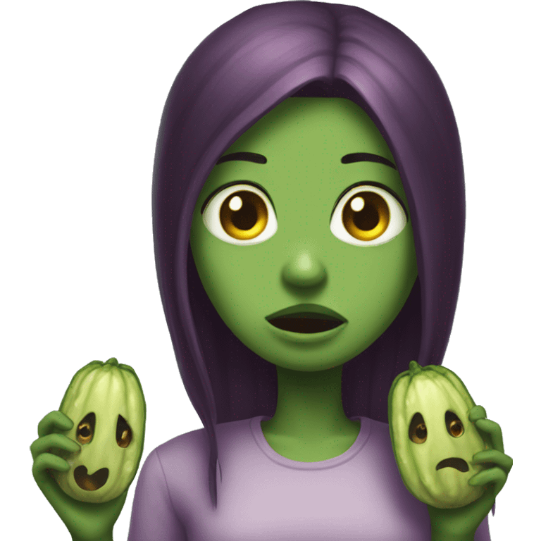 Scary girl pickle pretty emoji