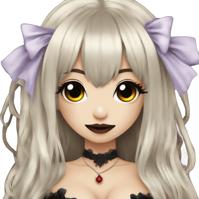 Vampire hime gyaru girl black hair emoji