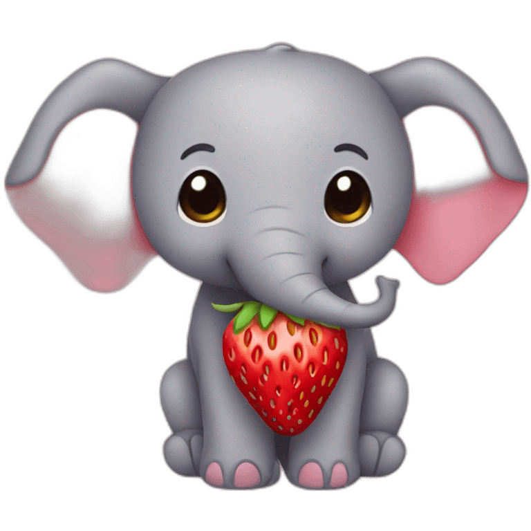 Chibi Strawberry Elephant emoji