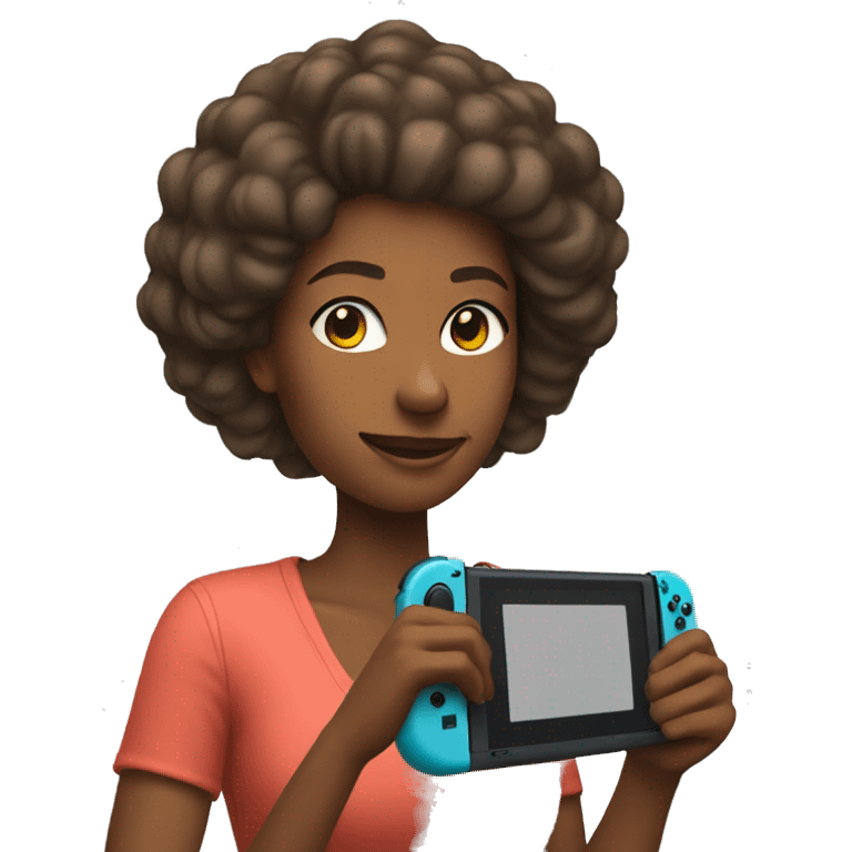 Woman playing nintendo switch emoji