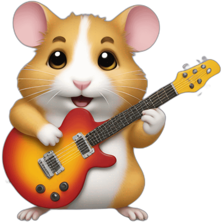 hamster playing electro guitar emoji