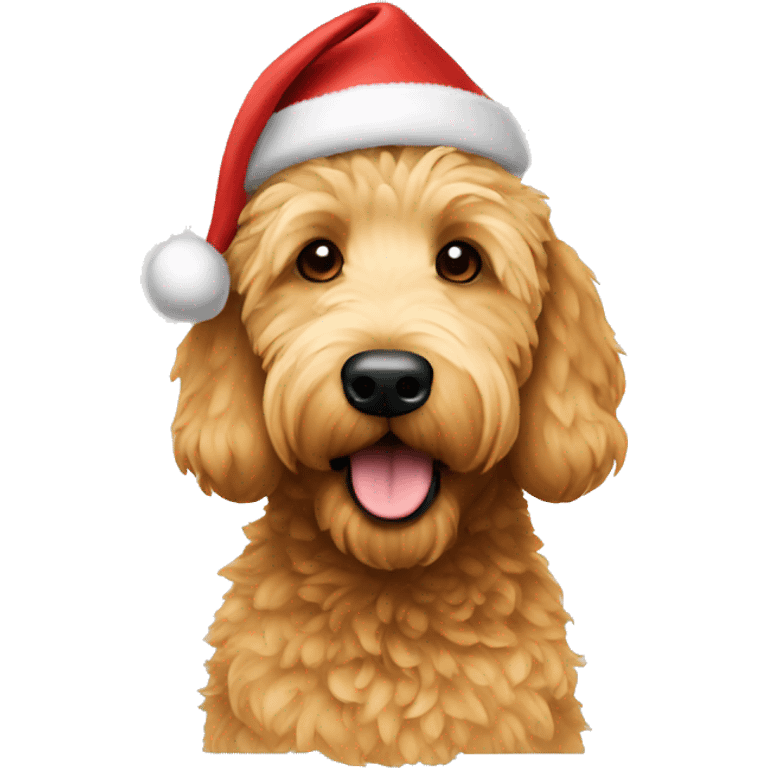 Golden doodle Christmas hat  emoji