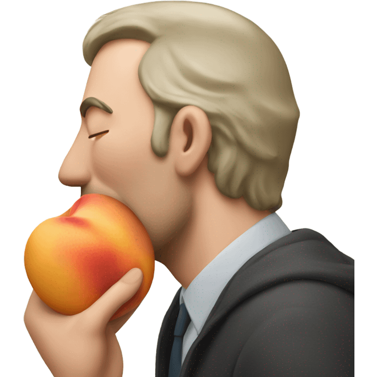 Man kissing a peach emoji