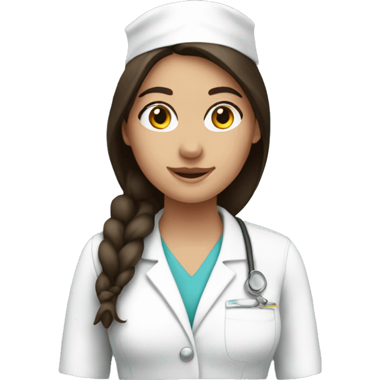 brunette nursing student emoji