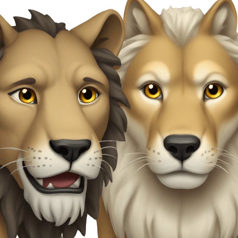 lion and wolf emoji