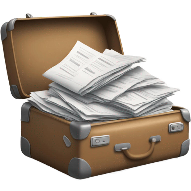 trip baggage filled with documents emoji