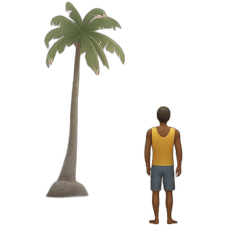 alone man standing near beach emoji