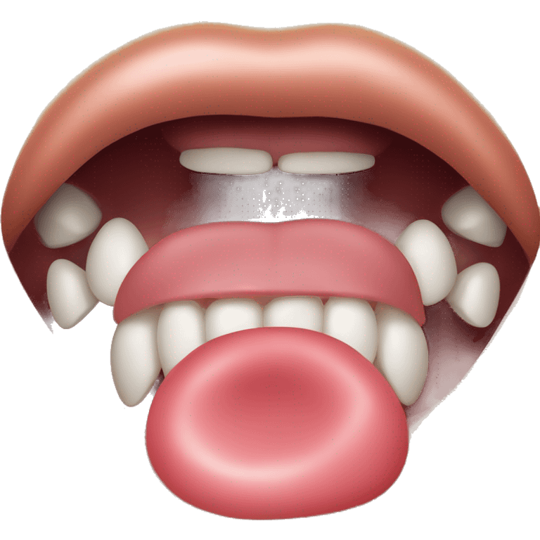 sticking out tounge with teeth, hyperrealistic emoji