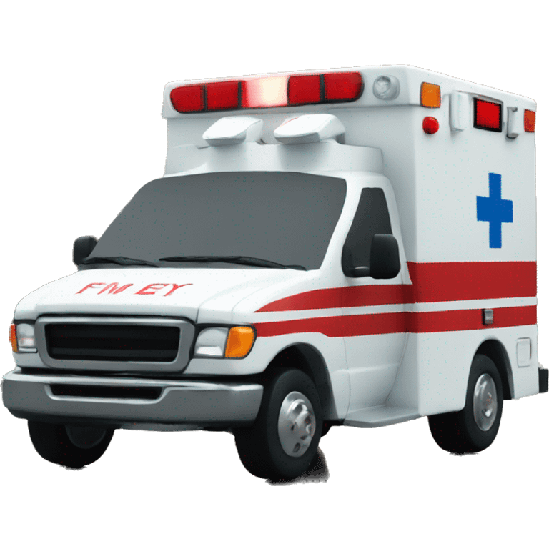 ambulance with the emotion of pleasure emoji