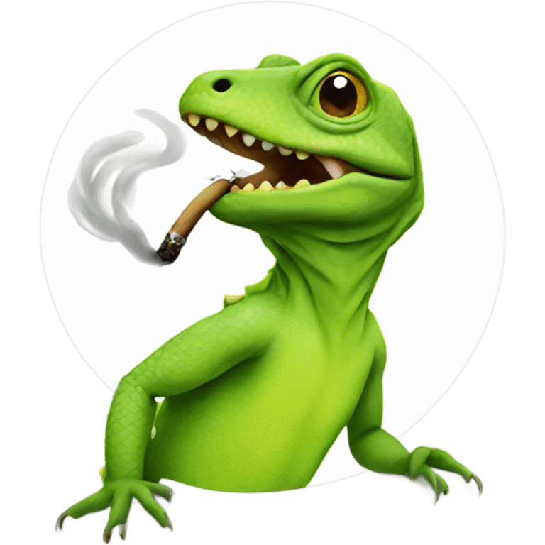 Lizard smoking emoji