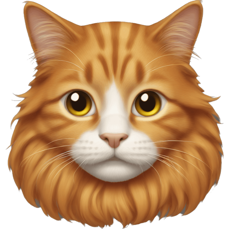 ginger cat with long hair emoji