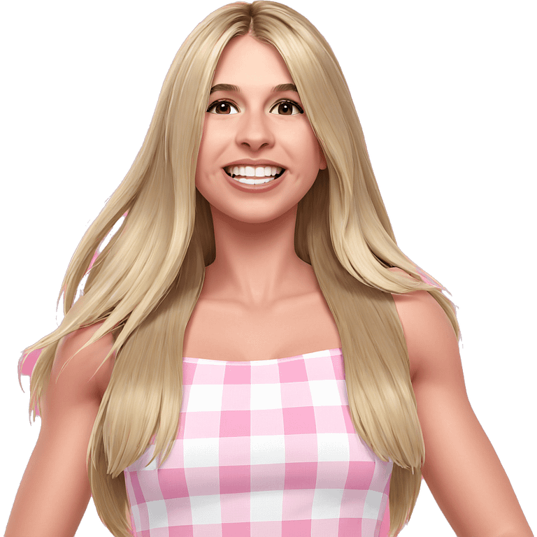 blonde girl in pink dress emoji