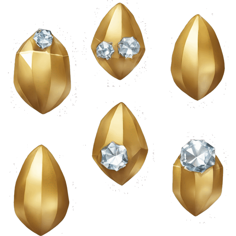 a Diamond Acorn, sparkling like a cut diamond, with short top and stem that is made of gold emoji