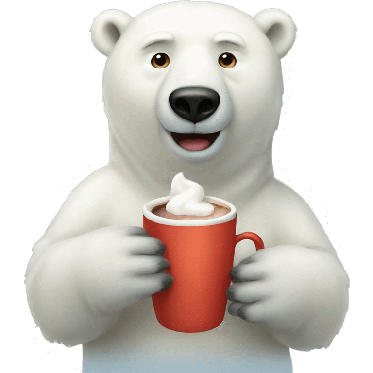 Polar bear drinking hot coco  emoji