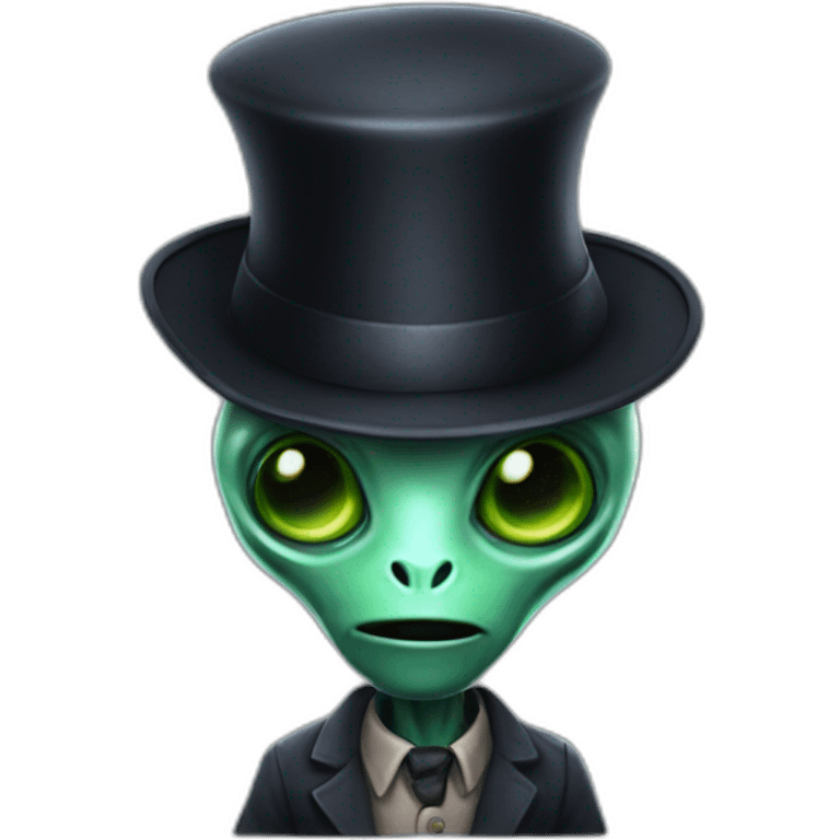 Alien wearing a  bowler hat emoji