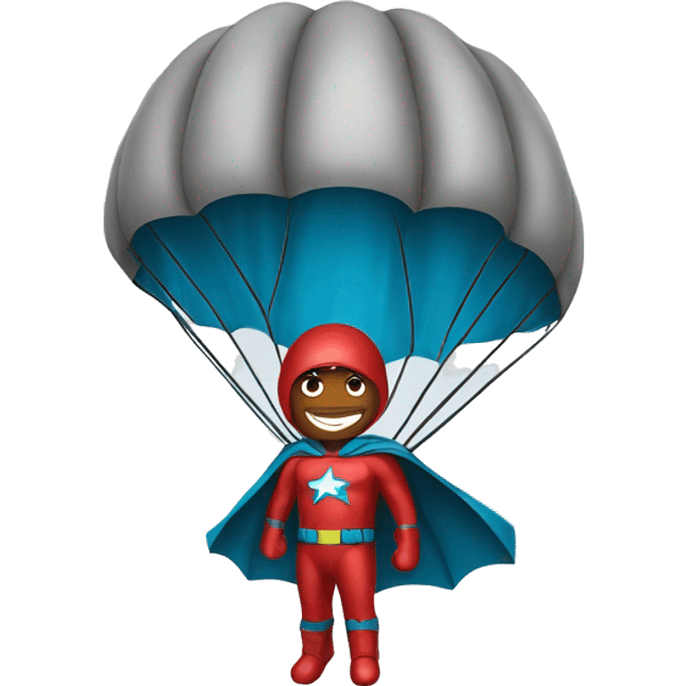 super hero with a parachute emoji