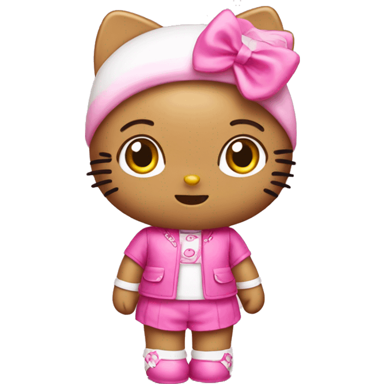 Hello kitty in pink clothes emoji