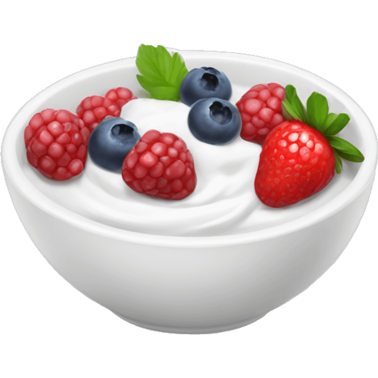 Yogurt and berries in bowl emoji