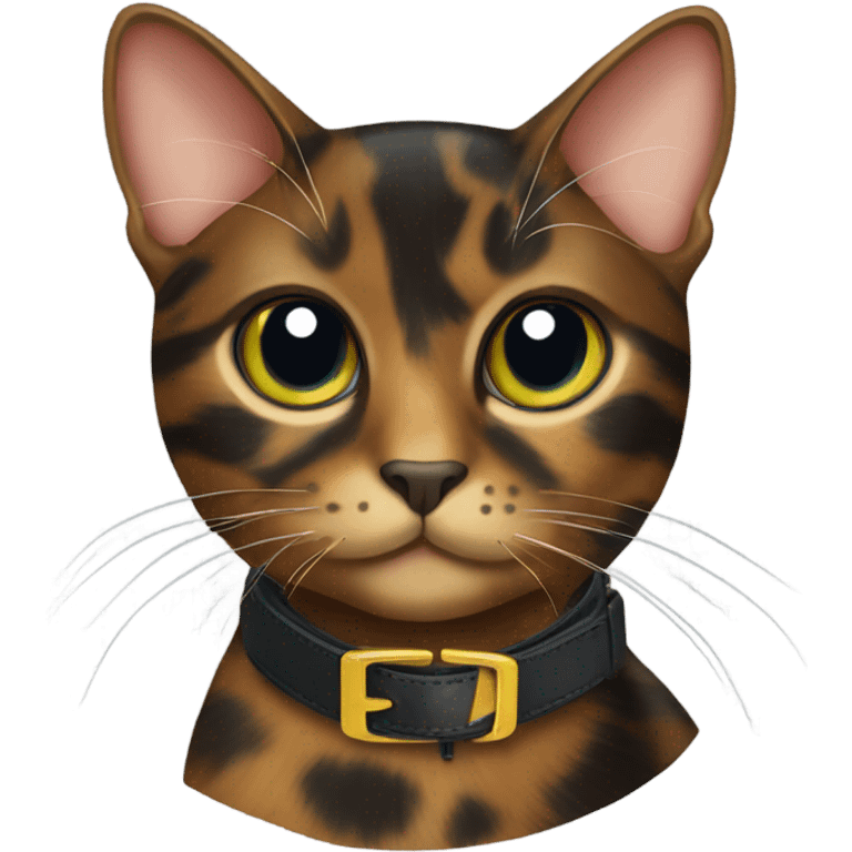 tortoiseshell cat with cat collar  emoji