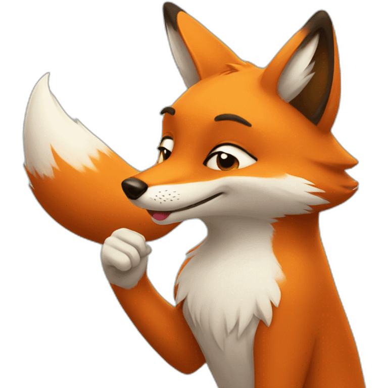 Fox blowing a kiss emoji