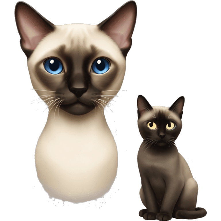 Siamese cat and boy  emoji