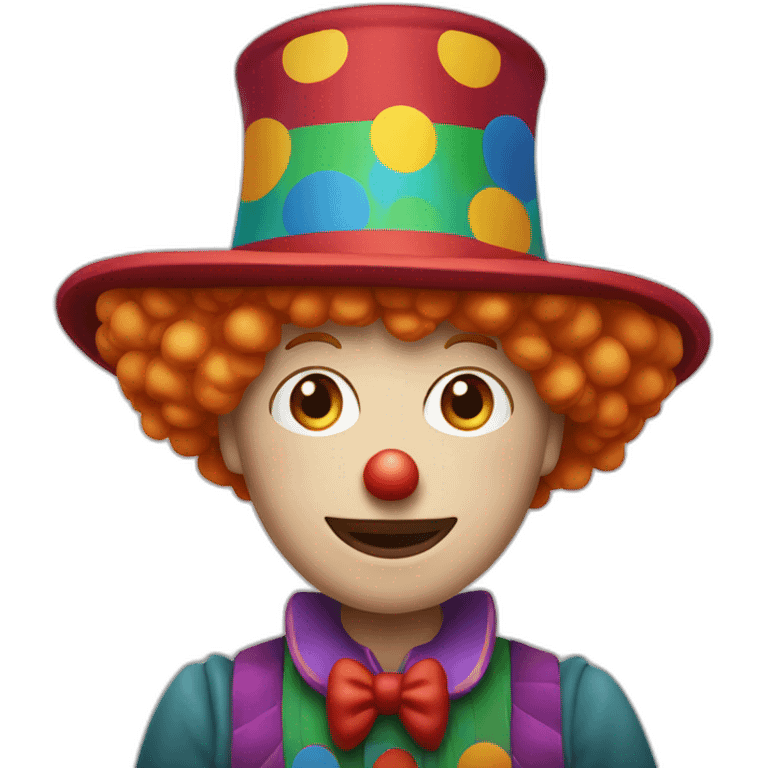 a clown wearing a big elongated hat and blond/red hair who’s name is hans emoji