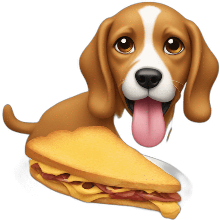 Dog eating a pastrt emoji