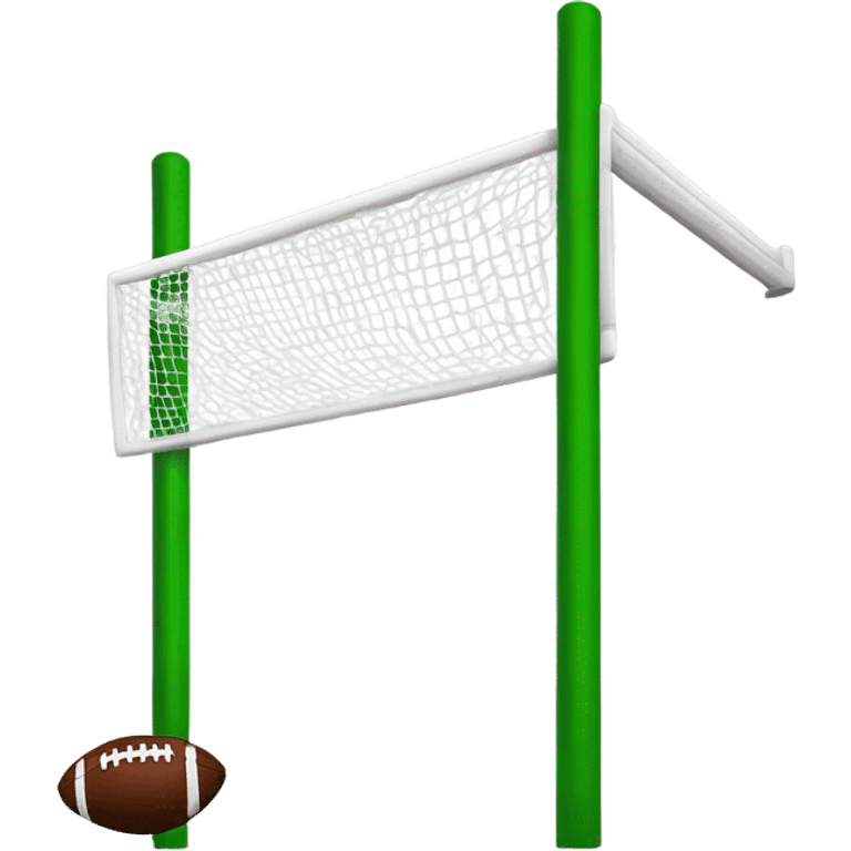 American Football goalposts with american football going through them emoji