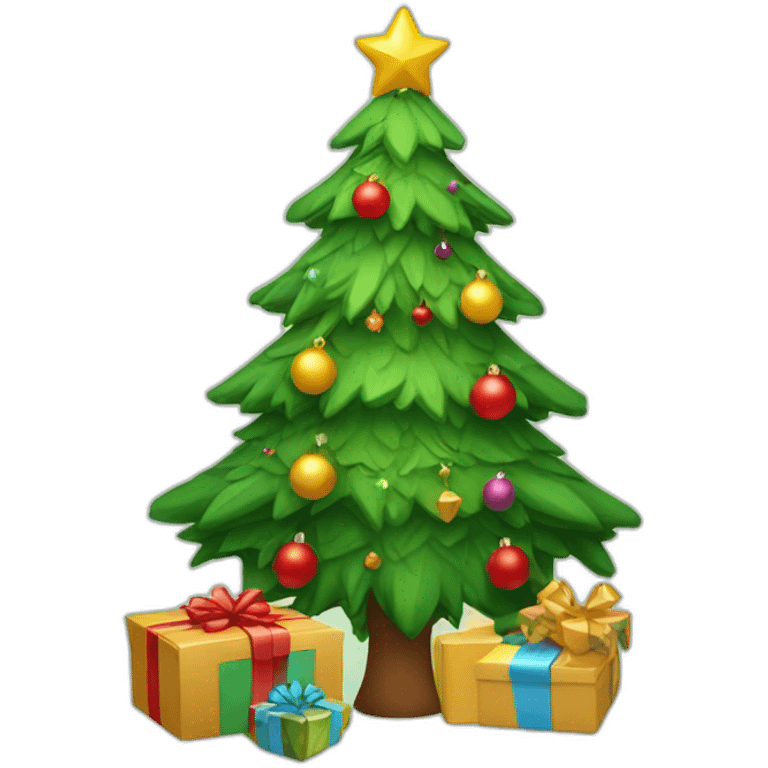 christmas tree with gifts at the bottom emoji