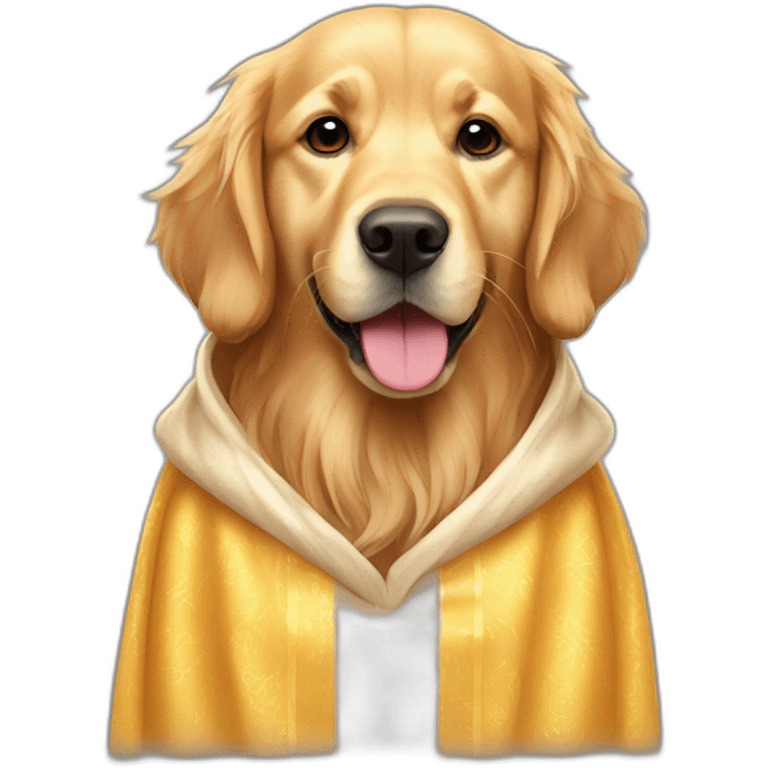 golden retriever dog wearing a Bisht emoji