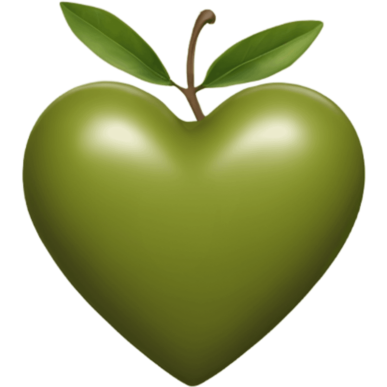 Olive color one heart emoji